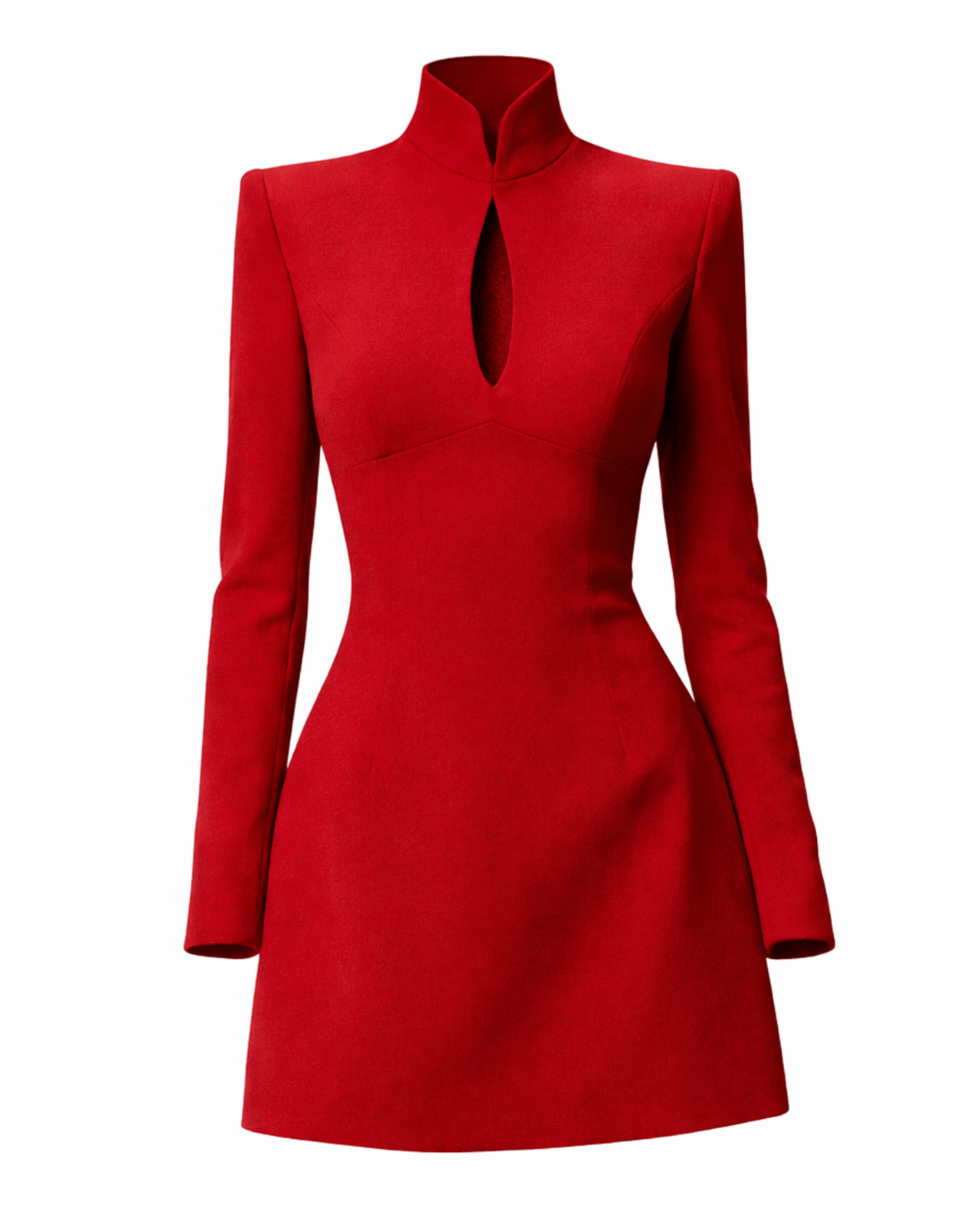 Cloud Wear VALERIA Czerwona Sukienka Mini z Wycięciem w Dekolcie i Podkreśloną linią Ramion